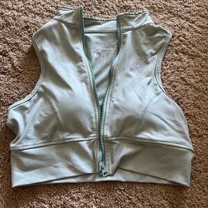 Rawgear Mint Green Cropped Zip-Up Vest